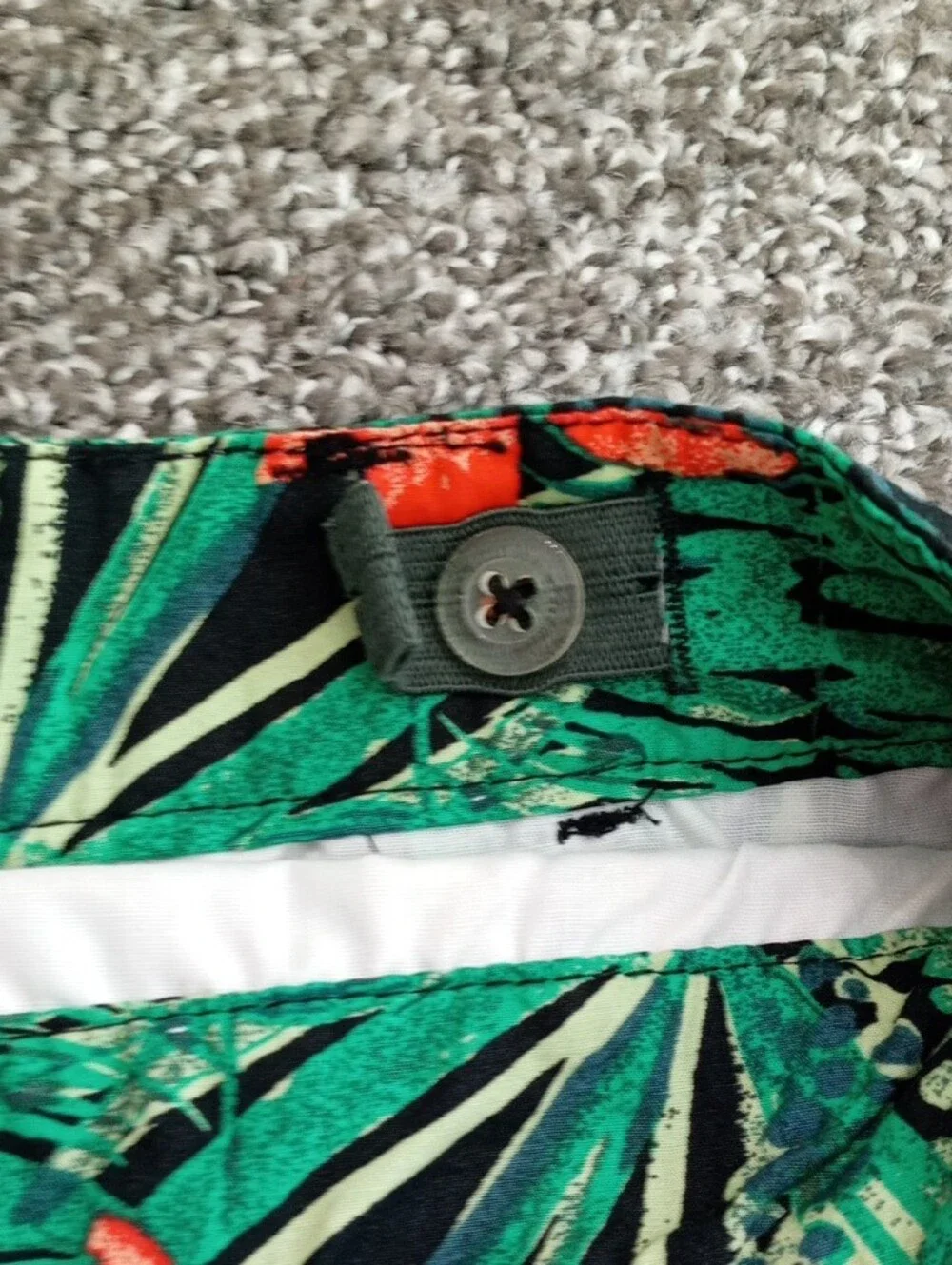 Old Navy Green Tropical Print Shorts with Black Accents